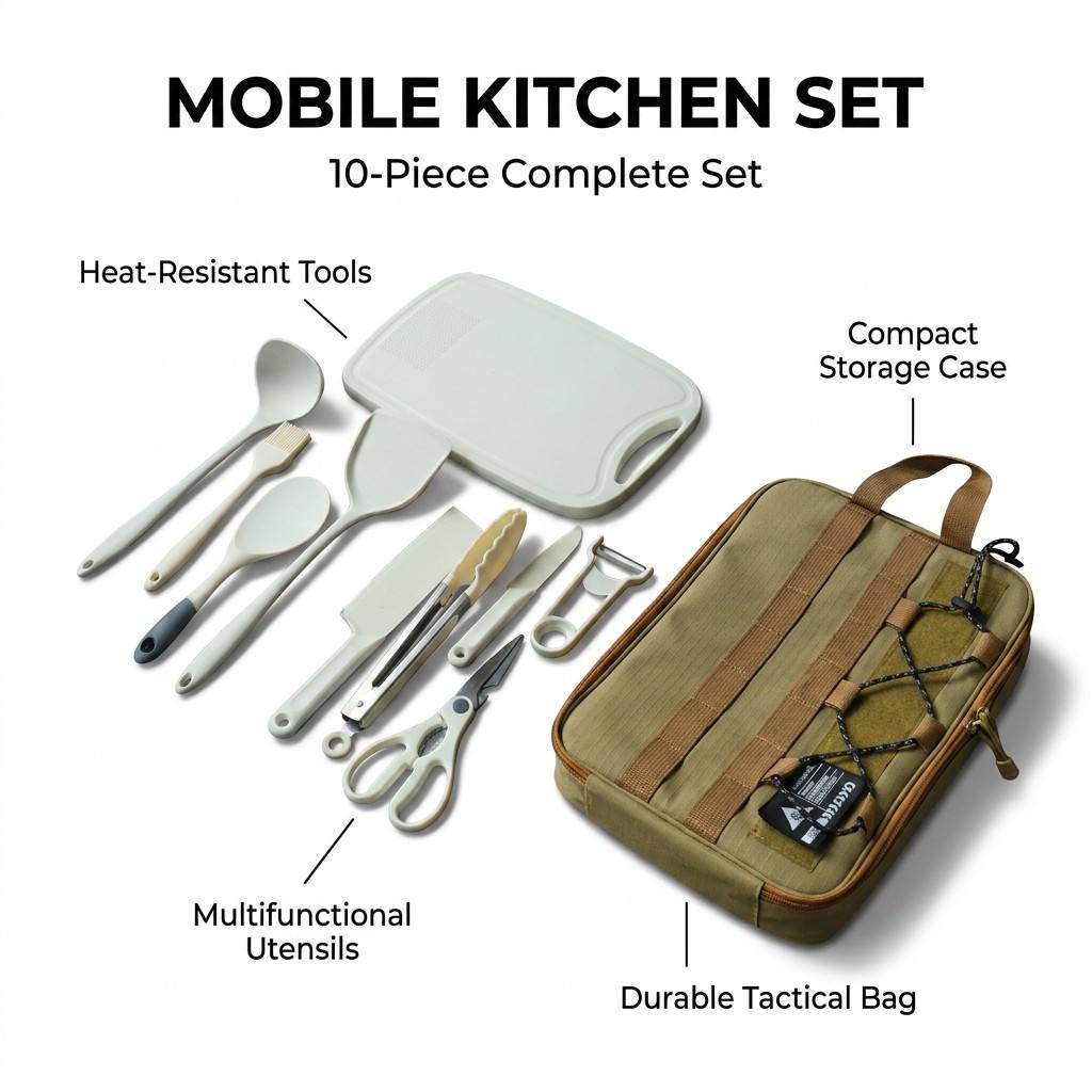 Outdoor Camping Kitchen Set - Set di utensili da cucina portatile