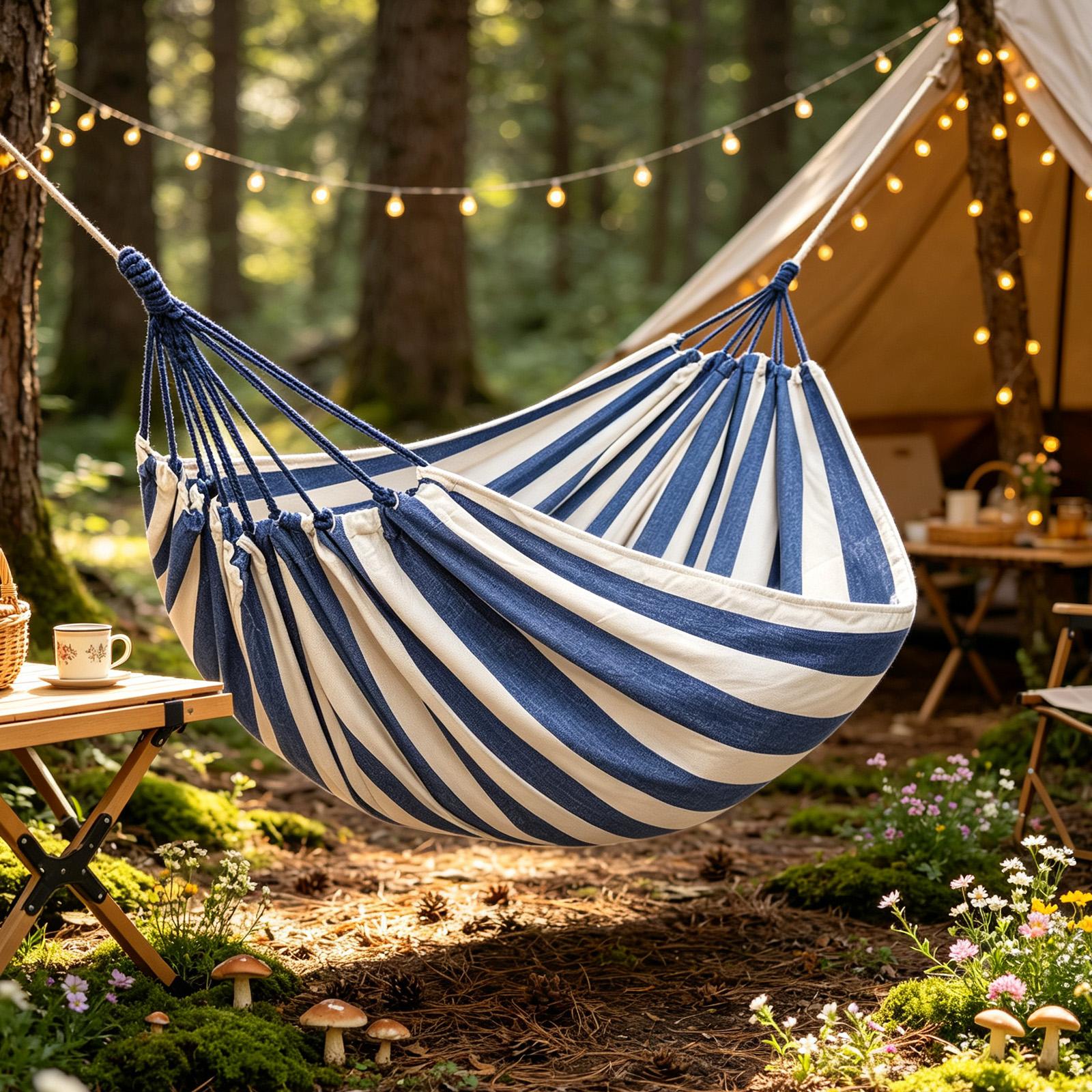 Camping Hammock - Amaca Portatile 200x150cm, Comoda e Leggera,
