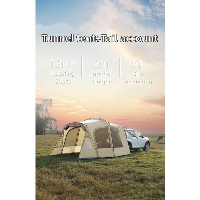 Outdoor Camping Car Tail Tent - Tenda Posteriore per Auto Personalizzata, Impermeabile,