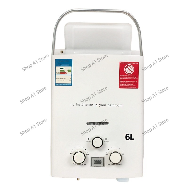 Outdoor Camping Hot Water Shower - Scaldabagno 6L per Campeggio Esterno, Riscaldamento
