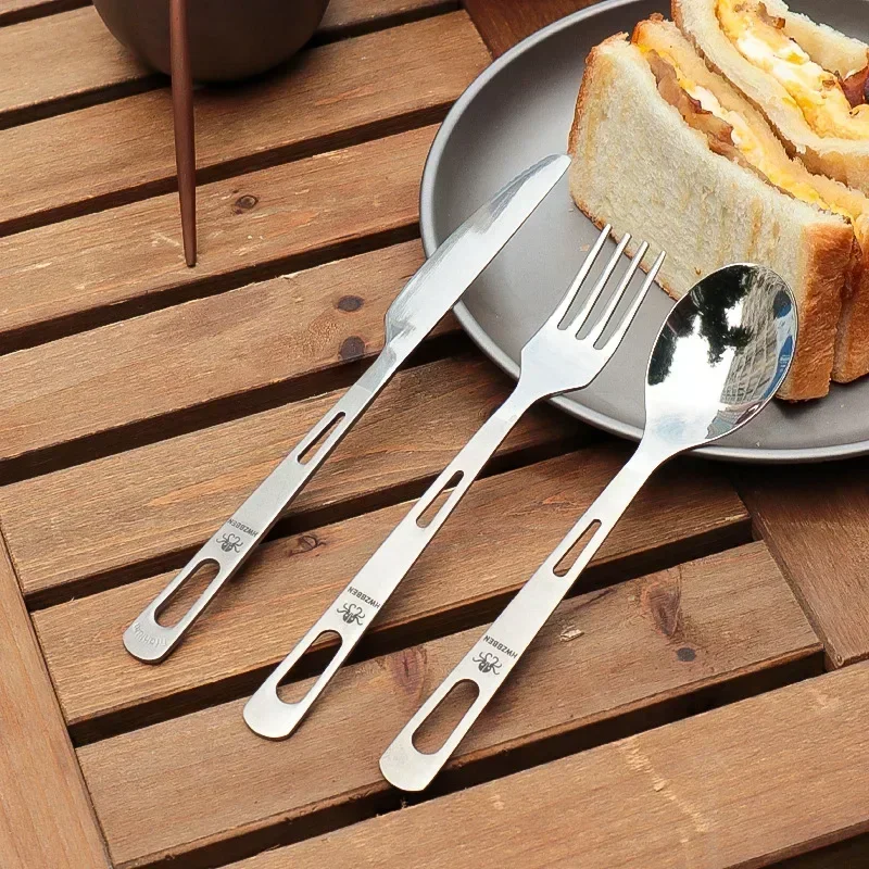 Outdoor Camping Kitchen Set - HWZBBEN Titanium Fork Spoon Knife Set