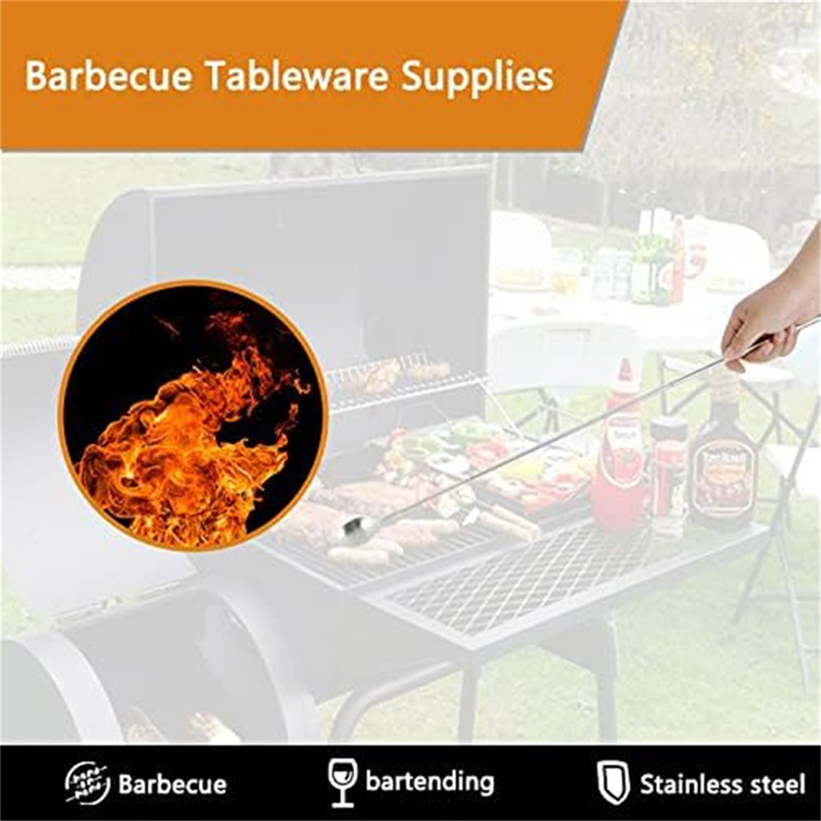 Outdoor Camping Kitchen Set - Utensili Telescopici per Barbecue, Forchetta e