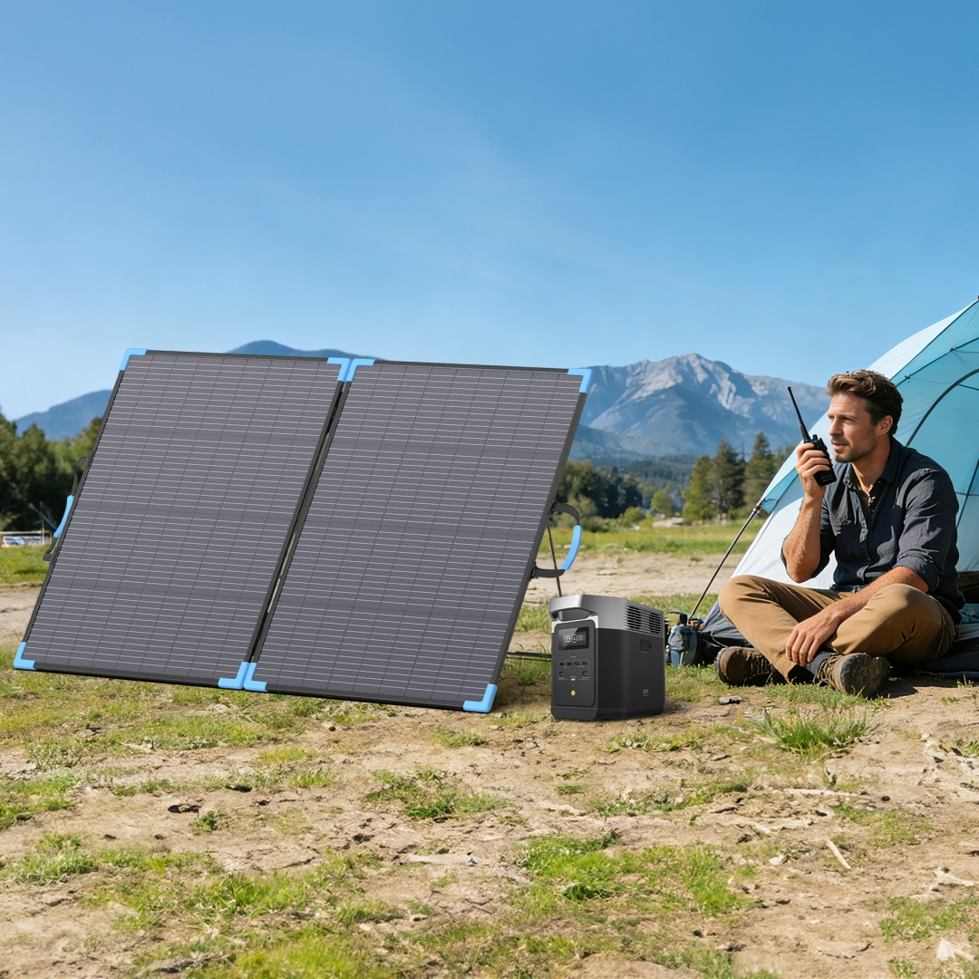 Outdoor Camping Van - Pannello Solare Bifacciale E-POWO 20V 220W,