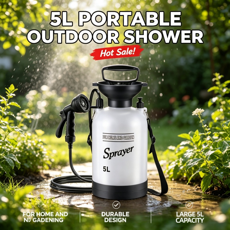 Outdoor Camping Showers - Doccia Portatile da Campeggio 5L, Spruzzatore