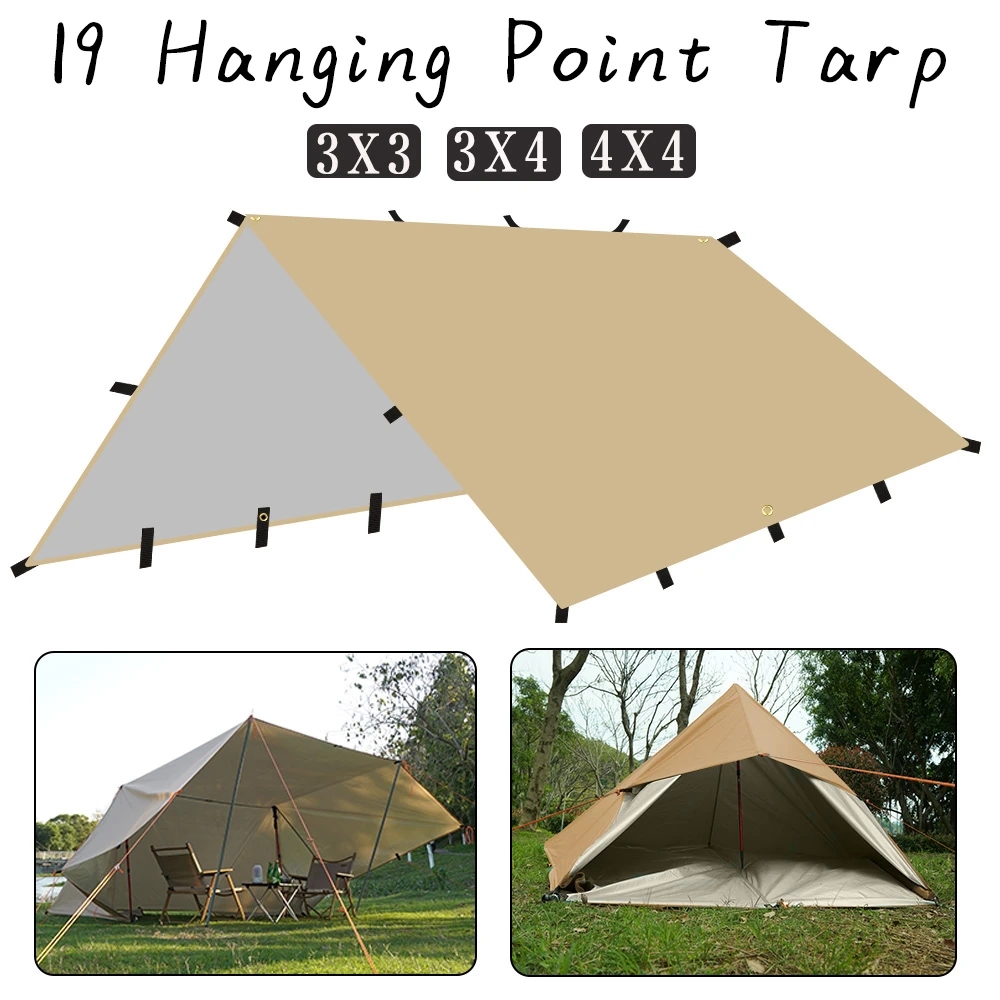 4x4m 4x3m 3x3m 19 Hang Points  - Waterproof Tarp Shelter recensione e prezzo
