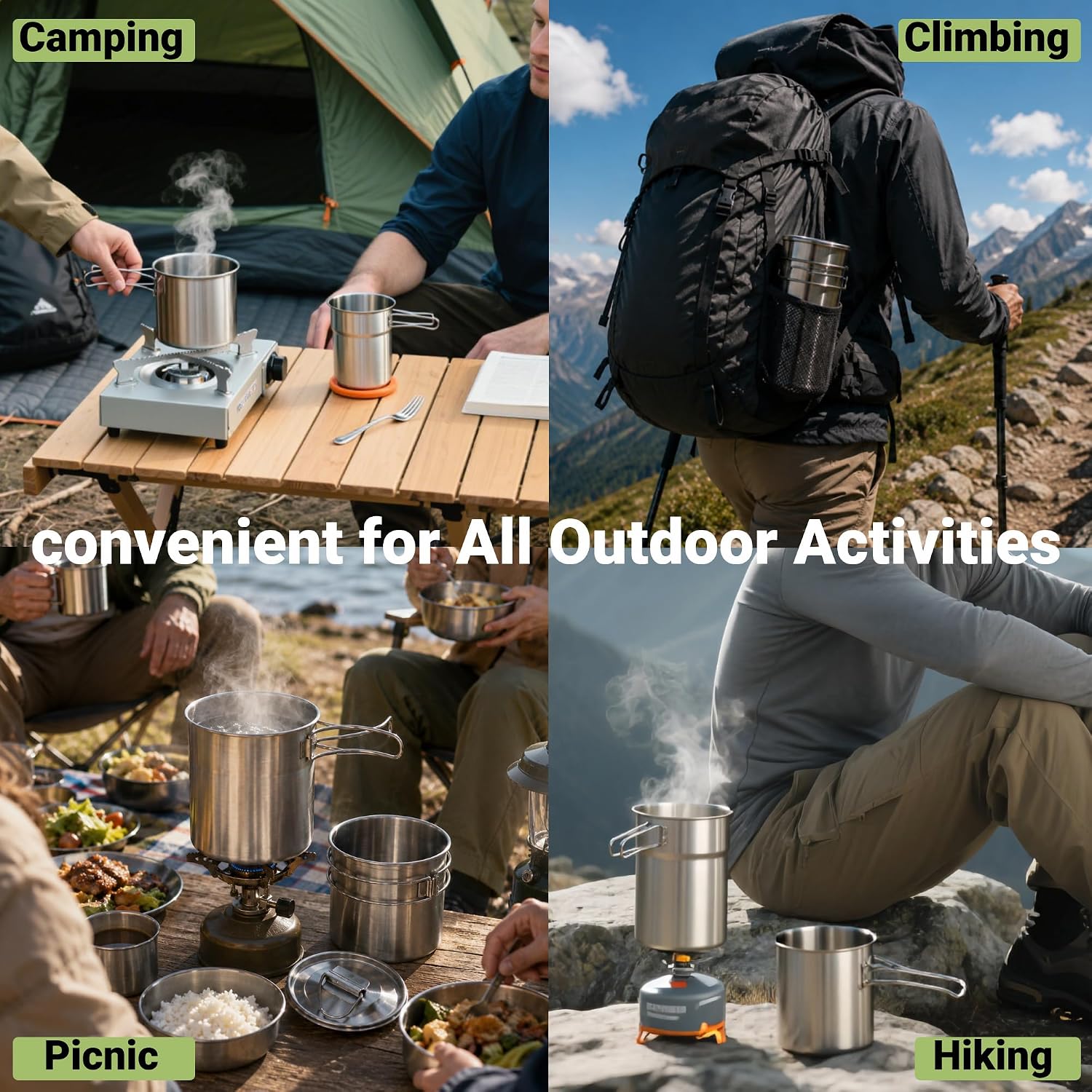 Tazze pieghevoli da campeggio, - Outdoor Camping Kitchen Set recensione e prezzo