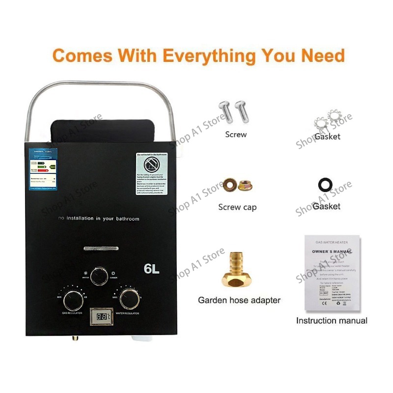 Scaldabagno 6L per Campeggio E - Outdoor Camping Hot Water Shower recensione e prezzo