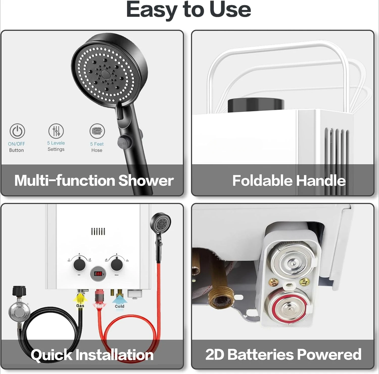 Scaldabagno a propano senza se - Outdoor Camping Hot Water Shower recensione e prezzo
