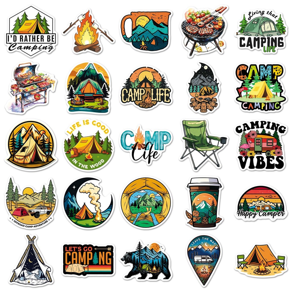 50 Fogli di Adesivi Impermeabi - Outdoor Camping Stores recensione e prezzo