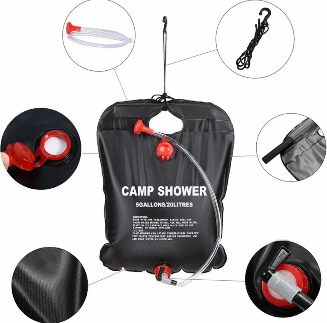 Borsa doccia solare pieghevole - Outdoor Camping Hot Water Shower recensione e prezzo